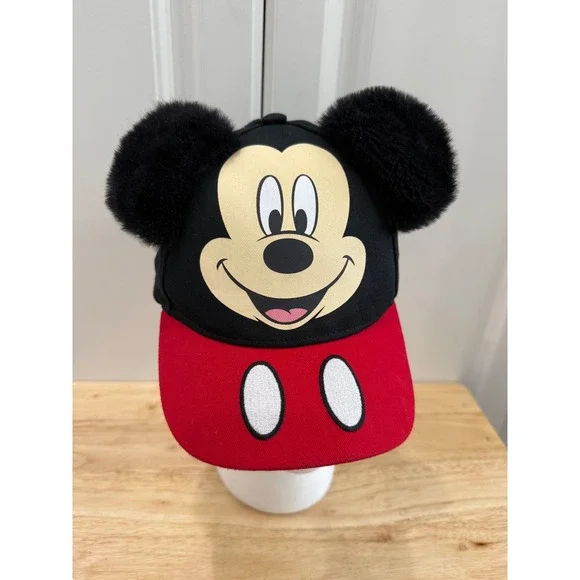 Disney Mickey Mouse Kids Hat Soft Fuzzy Ears Baseball Cap - Picture 1 of 7
